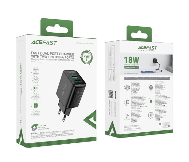 ACEFAST Ładowarka sieciowa 2 x USB 18W 6974316281405 - 1204952 - zdjęcie 5